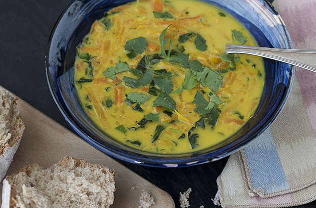 Carrot and Kale Comfort Soup | Joy of Yum